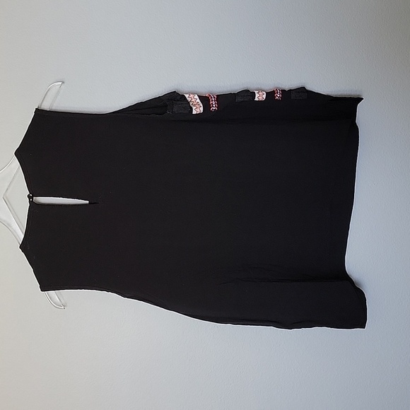 Derek Heart Cowgirl Fringe Embroidered Black Sleeveless Top 2X - Picture 7 of 7